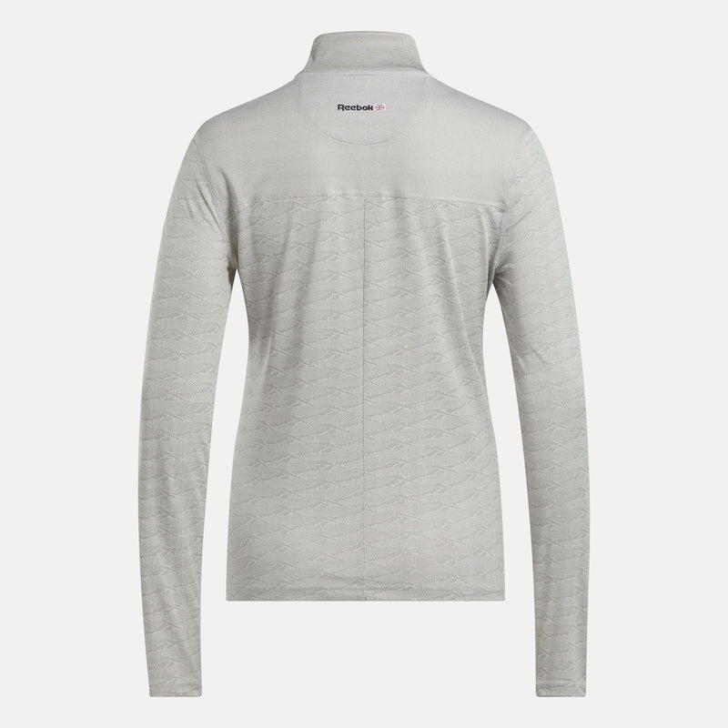Women's Long Sleeve Engineered Vector Jacquard 1/4 Zip Golf Pullover Top