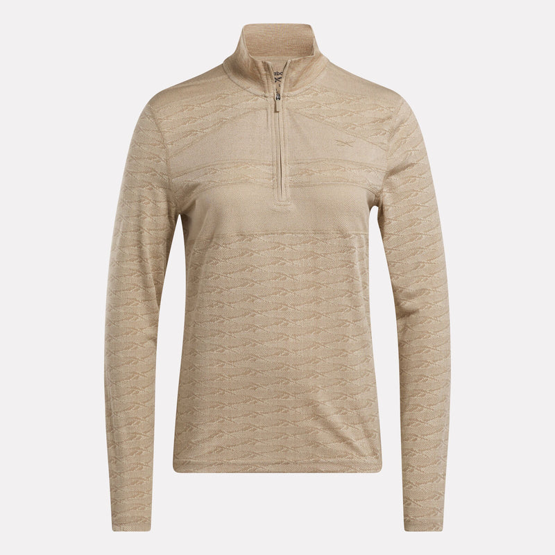 Women's Long Sleeve Engineered Vector Jacquard 1/4 Zip Golf Pullover Top