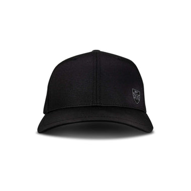 The Reebok Chip Pro is a plain black baseball cap seen from the front, featuring a small, subtle shield-shaped logo on the left side.