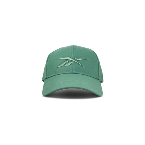 The Reebok Vector Baseball Cap features a curved brim, front embroidered logo, and adjustable snapback. Displayed front-facing on a white background.