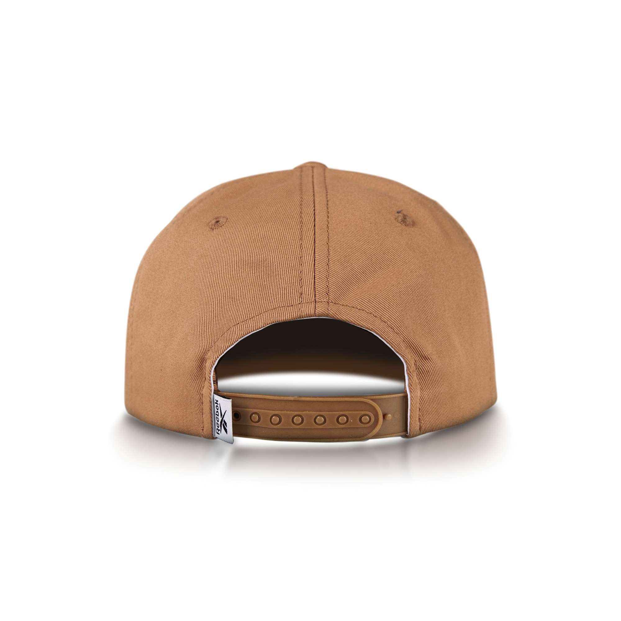 The Logo S-Reebok Vector Cap by Reebok is shown from the back with an adjustable snap closure and a small white tag on the left side, set against a plain white background.