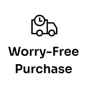 A delivery truck icon with a clock, symbolizing timely delivery, appears above "Worry-Free Purchase" by Seel—emphasizing extra protection via the Seel Resolution Center.