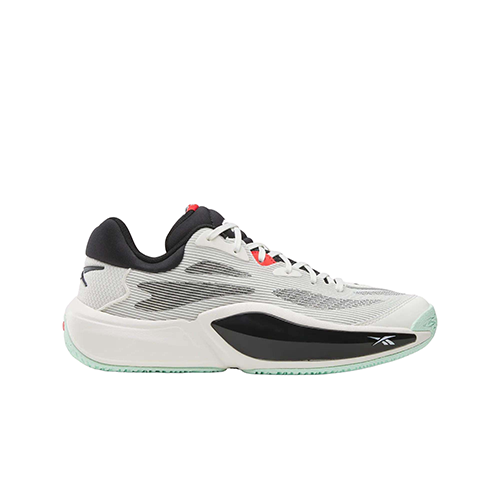 White and Black Reebok Engine A Basketball Shoe