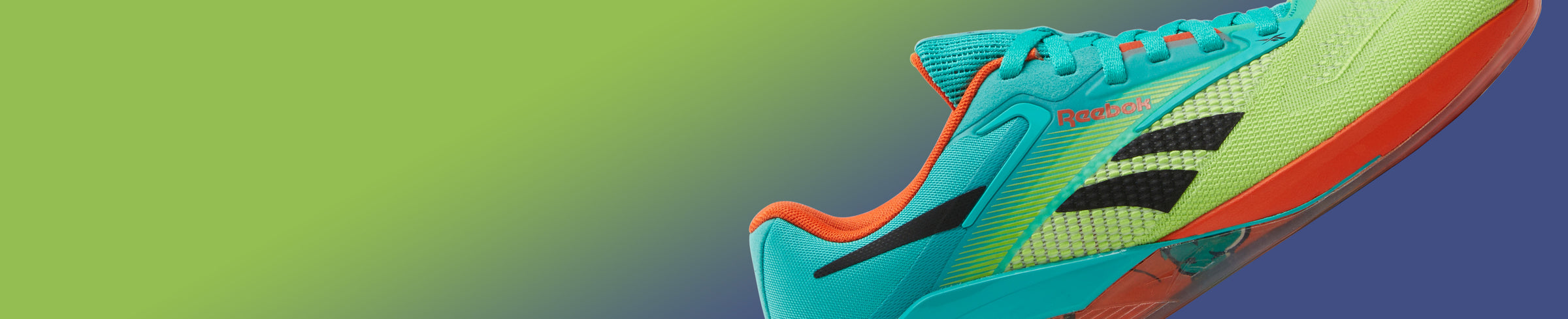 Colorful sports shoe with a gradient background