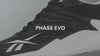 black and white tennis sneaker with zooms and detailed descriptions 